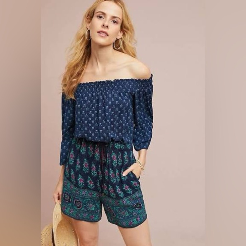 Anthropologie Kaleo Off-Shoulder Romper - XL